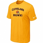 Cleveland Browns Heart & Soul Yellow T-Shirt,baseball caps,new era cap wholesale,wholesale hats