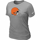 Cleveland Browns L.Grey Women's Logo T-Shirt,baseball caps,new era cap wholesale,wholesale hats
