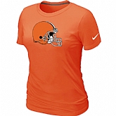 Cleveland Browns Orange Women's Logo T-Shirt,baseball caps,new era cap wholesale,wholesale hats