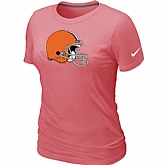 Cleveland Browns Pink Women's Logo T-Shirt,baseball caps,new era cap wholesale,wholesale hats