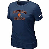 Cleveland Browns Women's Heart & Soul D.Blue T-Shirt,baseball caps,new era cap wholesale,wholesale hats