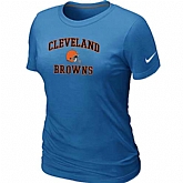 Cleveland Browns Women's Heart & Soul L.blue T-Shirt,baseball caps,new era cap wholesale,wholesale hats