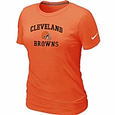 Cleveland Browns Women's Heart & Soul Orange T-Shirt,baseball caps,new era cap wholesale,wholesale hats