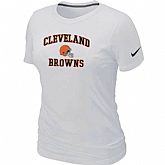 Cleveland Browns Women's Heart & Soul White T-Shirt,baseball caps,new era cap wholesale,wholesale hats