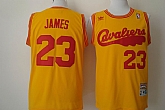 Cleveland Cavaliers #23 LeBron James Broadsword Yellow Swingman Throwback Jerseys,baseball caps,new era cap wholesale,wholesale hats