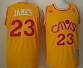 Cleveland Cavaliers #23 LeBron James CavFanatic Yellow Swingman Throwback Jerseys,baseball caps,new era cap wholesale,wholesale hats