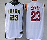 Cleveland Cavaliers The Fighting Irish #23 LeBron James Revolution 30 Swingman White Jerseys,baseball caps,new era cap wholesale,wholesale hats