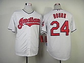 Cleveland Indians #24 Michael Bourn White Jerseys,baseball caps,new era cap wholesale,wholesale hats