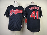 Cleveland Indians #41 Santana Navy Blue Jerseys,baseball caps,new era cap wholesale,wholesale hats