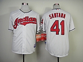 Cleveland Indians #41 Santana White Jerseys,baseball caps,new era cap wholesale,wholesale hats