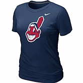 Cleveland Indians Heathered Nike D.Blue Blended Women's T-Shirt,baseball caps,new era cap wholesale,wholesale hats