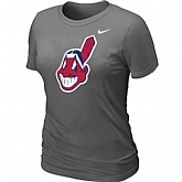 Cleveland Indians Heathered Nike D.Grey Blended Women's T-Shirt,baseball caps,new era cap wholesale,wholesale hats