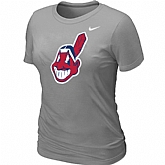 Cleveland Indians Heathered Nike L.Grey Blended Women's T-Shirt,baseball caps,new era cap wholesale,wholesale hats