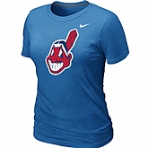 Cleveland Indians Heathered Nike L.blue Blended Women's T-Shirt,baseball caps,new era cap wholesale,wholesale hats