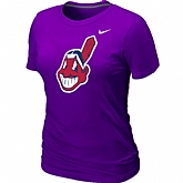 Cleveland Indians Heathered Nike Purple Blended Women's T-Shirt,baseball caps,new era cap wholesale,wholesale hats