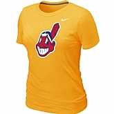 Cleveland Indians Heathered Nike Yellow Blended Women's T-Shirt,baseball caps,new era cap wholesale,wholesale hats