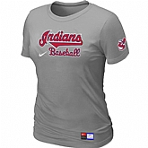 Cleveland Indians L.Grey Nike Women's Short Sleeve Practice T-Shirt,baseball caps,new era cap wholesale,wholesale hats