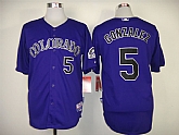 Colorado Rockies #5 Gonzalez Purple Cool Base Jerseys,baseball caps,new era cap wholesale,wholesale hats