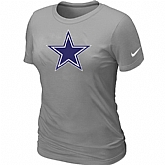 Dallas cowboys L.Grey Women's Logo T-Shirt,baseball caps,new era cap wholesale,wholesale hats