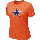 Dallas cowboys Orange Women's Logo T-Shirt,baseball caps,new era cap wholesale,wholesale hats