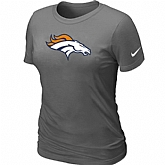 Denver Broncos D.Grey Women's Logo T-Shirt,baseball caps,new era cap wholesale,wholesale hats