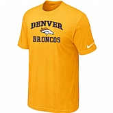 Denver Broncos Heart & Soul Yellow T-Shirt,baseball caps,new era cap wholesale,wholesale hats