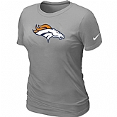 Denver Broncos L.Grey Women's Logo T-Shirt,baseball caps,new era cap wholesale,wholesale hats