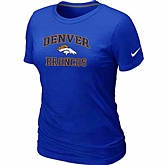Denver Broncos Women's Heart & Soul Blue T-Shirt,baseball caps,new era cap wholesale,wholesale hats