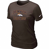 Denver Broncos Women's Heart & Soul Brown T-Shirt,baseball caps,new era cap wholesale,wholesale hats