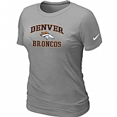 Denver Broncos Women's Heart & Soul L.Grey T-Shirt,baseball caps,new era cap wholesale,wholesale hats