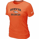 Denver Broncos Women's Heart & Soul Orange T-Shirt,baseball caps,new era cap wholesale,wholesale hats