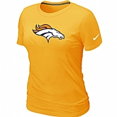 Denver Broncos Yellow Women's Logo T-Shirt,baseball caps,new era cap wholesale,wholesale hats