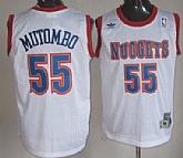 Denver Nuggets #55 Dikembe Mutombo White Throwback Swingman Jerseys,baseball caps,new era cap wholesale,wholesale hats
