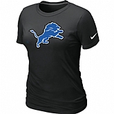 Detroit Lions Black Women's Logo T-Shirt,baseball caps,new era cap wholesale,wholesale hats