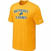 Detroit Lions Heart & Soul Yellow T-Shirt,baseball caps,new era cap wholesale,wholesale hats