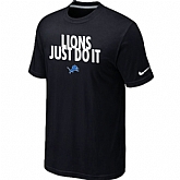 Detroit Lions Just Do It Black T-Shirt,baseball caps,new era cap wholesale,wholesale hats