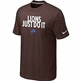 Detroit Lions Just Do It Brown T-Shirt,baseball caps,new era cap wholesale,wholesale hats