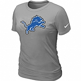 Detroit Lions L.Grey Women's Logo T-Shirt,baseball caps,new era cap wholesale,wholesale hats