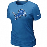 Detroit Lions L.blue Women's Logo T-Shirt,baseball caps,new era cap wholesale,wholesale hats
