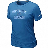 Detroit Lions Women's Heart & Soul L.blue T-Shirt,baseball caps,new era cap wholesale,wholesale hats