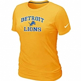 Detroit Lions Women's Heart & Soul Yellow T-Shirt,baseball caps,new era cap wholesale,wholesale hats