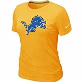 Detroit Lions Yellow Women's Logo T-Shirt,baseball caps,new era cap wholesale,wholesale hats