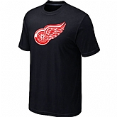 Detroit Red Wings Big & Tall Logo Black T-Shirt,baseball caps,new era cap wholesale,wholesale hats
