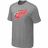 Detroit Red Wings Big & Tall Logo L.Grey T-Shirt,baseball caps,new era cap wholesale,wholesale hats