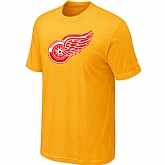 Detroit Red Wings Big & Tall Logo Yellow T-Shirt,baseball caps,new era cap wholesale,wholesale hats