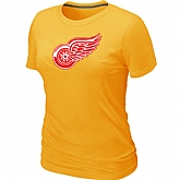 Detroit Red Wings Big & Tall Women's Logo Yellow T-Shirt,baseball caps,new era cap wholesale,wholesale hats