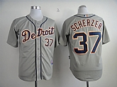Detroit Tigers #37 Scherzer Grey Jerseys,baseball caps,new era cap wholesale,wholesale hats