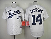 Detroit Tigers Authentic #14 Austin Jackson White Jerseys,baseball caps,new era cap wholesale,wholesale hats