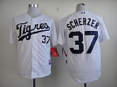 Detroit Tigers Authentic #37 Scherzer White Jerseys,baseball caps,new era cap wholesale,wholesale hats