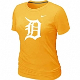 Detroit Tigers Heathered Yellow Nike Women's Blended T-Shirt,baseball caps,new era cap wholesale,wholesale hats